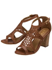 Ravel Brown Leather Heeled Sandals - Image 2 of 4