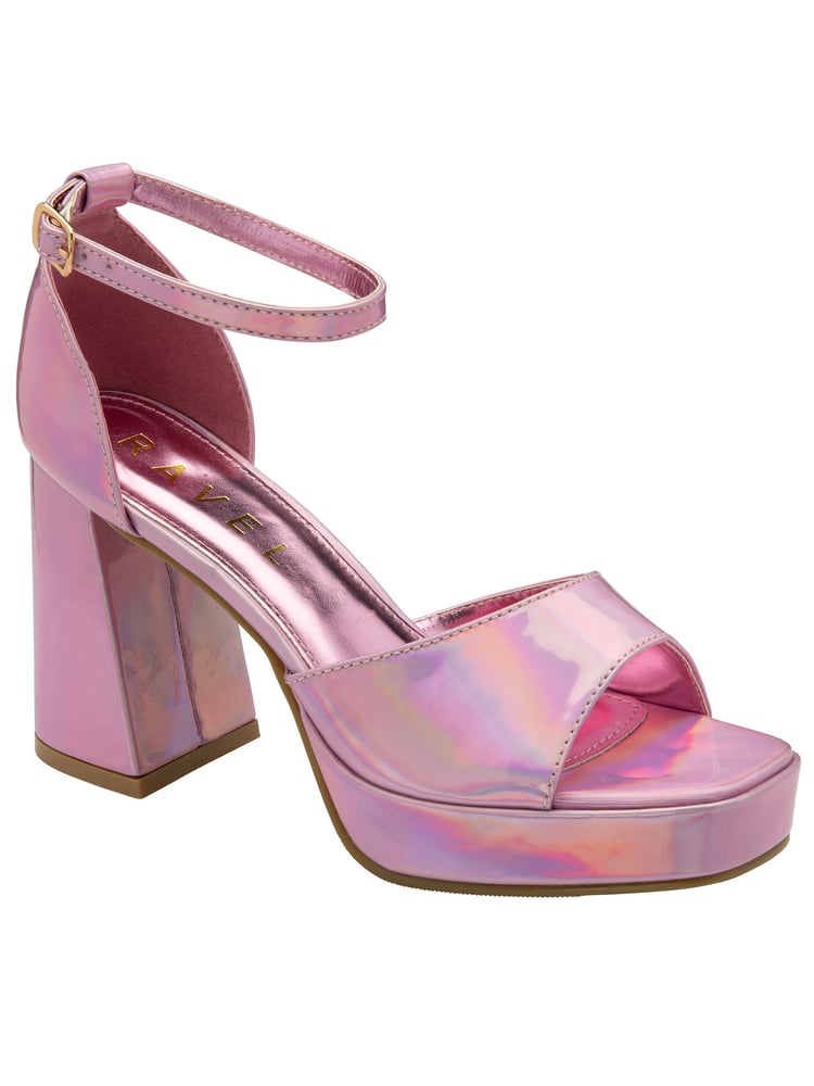 Ravel Pink Platform Open Toe Ankle Strap Sandals - Image 1 of 4
