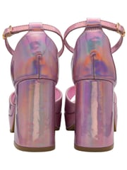 Ravel Pink Platform Open Toe Ankle Strap Sandals - Image 3 of 4