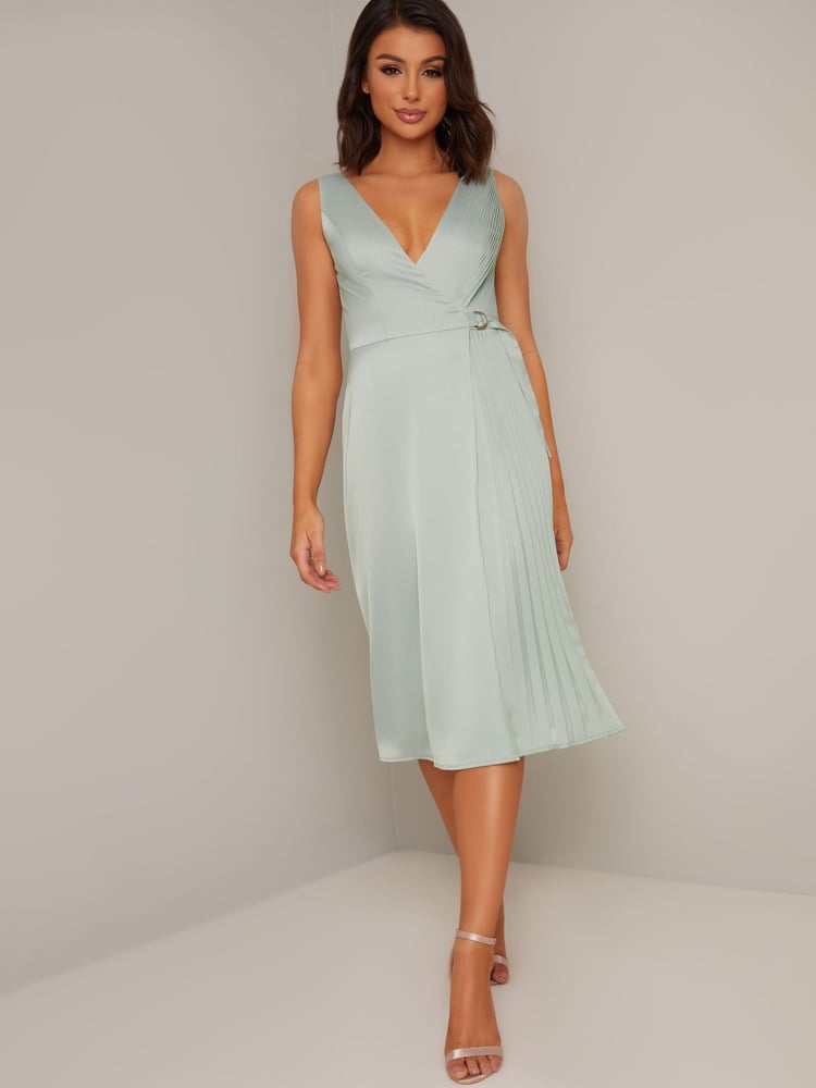 Chi Chi London Green Reina Dress - Image 1 of 1