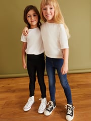 Black/Grey Elasticated Waist Jeggings 2 Pack (3-16yrs) - Image 1 of 8