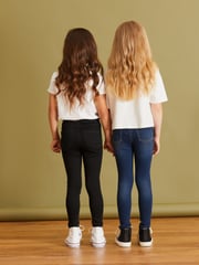 Black/Grey Elasticated Waist Jeggings 2 Pack (3-16yrs) - Image 4 of 8