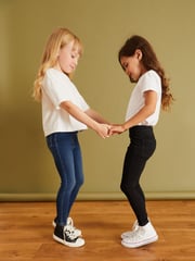 Black/Grey Elasticated Waist Jeggings 2 Pack (3-16yrs) - Image 5 of 8