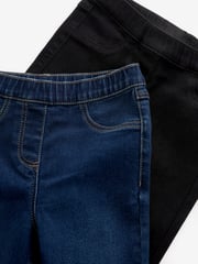 Black/Grey Elasticated Waist Jeggings 2 Pack (3-16yrs) - Image 8 of 8