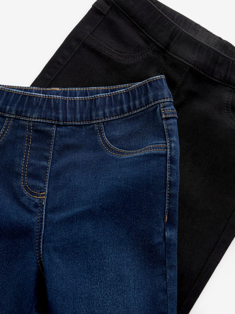 Black/Grey Elasticated Waist Jeggings 2 Pack (3-16yrs) - Image 8 of 8