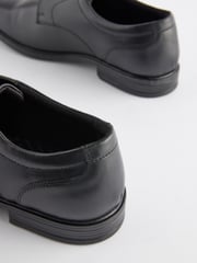 Black Standard Fit Leather Square Derby Shoes - Image 6 of 7