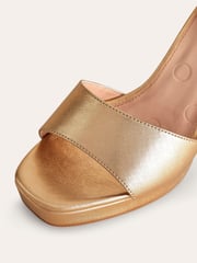 Boden Gold Heeled Platform Sandals - Image 4 of 4