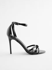 Black Forever Comfort® Barely There Bow Stiletto Sandals - Image 1 of 4