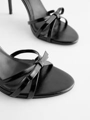 Black Forever Comfort® Barely There Bow Stiletto Sandals - Image 2 of 4