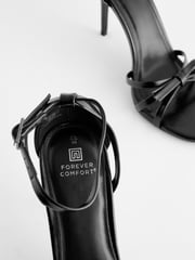 Black Forever Comfort® Barely There Bow Stiletto Sandals - Image 3 of 4