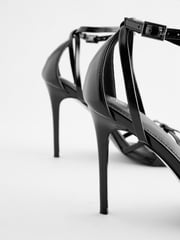 Black Forever Comfort® Barely There Bow Stiletto Sandals - Image 4 of 4
