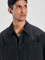 Black Smart Slim Fit Shacket - Image 3 of 4