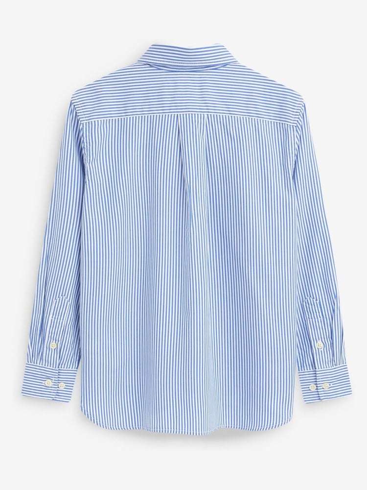 Polo Ralph Lauren White Boys Striped Poplin Logo White Shirt - Image 2 of 3 Polo Ralph Lauren White Boys Striped Poplin Logo White Shirt - Image 2 of 3