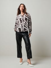 Monochrome Print Tie Neck Long Sleeve Blouse - Image 3 of 7