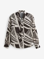 Monochrome Print Tie Neck Long Sleeve Blouse - Image 6 of 7