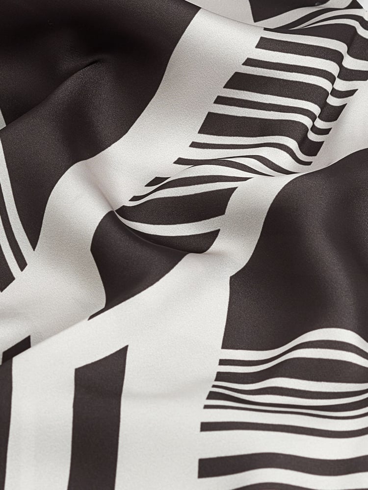 Monochrome Print Tie Neck Long Sleeve Blouse - Image 7 of 7