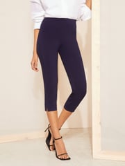 Friends Like These Navy Blue Cropped Comfort Scultping Stretch Trousers - Image 1 of 4