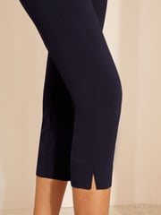 Friends Like These Navy Blue Cropped Comfort Scultping Stretch Trousers - Image 3 of 4