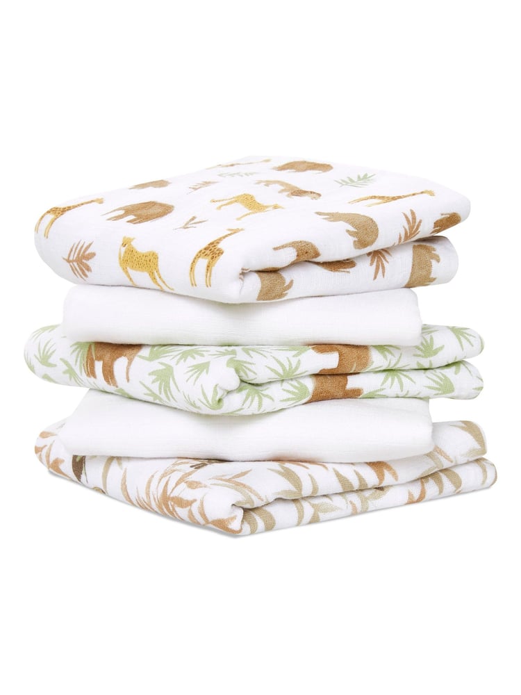 aden + anais Animal Essentials Muslin Squares 5 Pack - Image 1 of 2