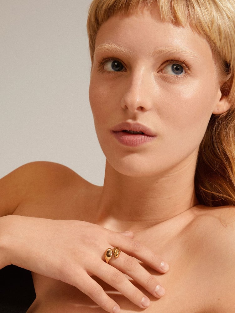 PILGRIM Gold Tone Chantal Recycled Adjustable Ring - Image 2 of 3