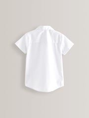 White 2 Pack Short Sleeve Revere Collar School Shirts (3-17yrs) - Image 5 of 7