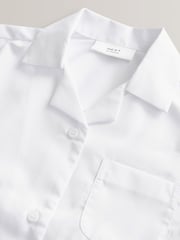 White 2 Pack Short Sleeve Revere Collar School Shirts (3-17yrs) - Image 6 of 7