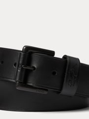 Polo Ralph Lauren Dark Black Leather Pony Player Belt - Image 2 of 2