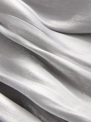 Silver Metallic Long Flutter Sleeve Mini Dress - Image 3 of 6