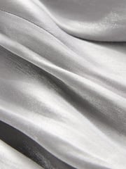 Silver Metallic Long Flutter Sleeve Mini Dress - Image 6 of 6