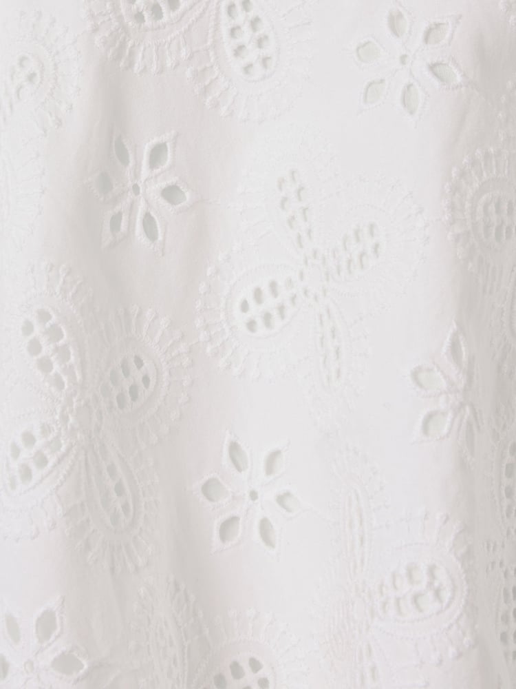 Reiss Ivory Nella 4-9 yrs Cotton Broderie Lace Skirt - Image 7 of 7