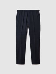 Reiss Navy Klink Wool Check Adjuster Slim Fit Trousers - Image 2 of 6