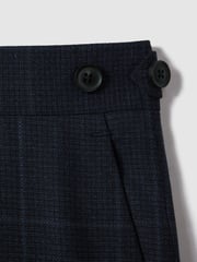 Reiss Navy Klink Wool Check Adjuster Slim Fit Trousers - Image 6 of 6
