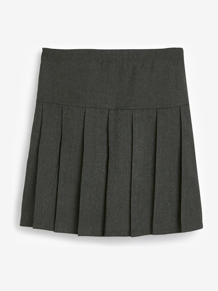 Grey Longer Length Regular Waist Pleated School Skirts 2 Pack (3-16yrs) - Image 2 of 4