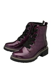 Lotus Purple Patent Lace-Up Ankle Boots - Image 2 of 4