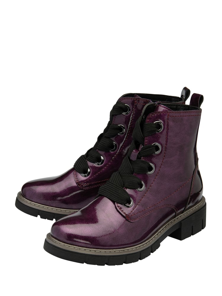 Lotus Purple Patent Lace-Up Ankle Boots - Image 2 of 4