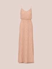 Adrianna Papell Pink Sleeveless Blouson Beaded Gown - Image 4 of 5