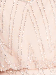 Adrianna Papell Pink Sleeveless Blouson Beaded Gown - Image 5 of 5