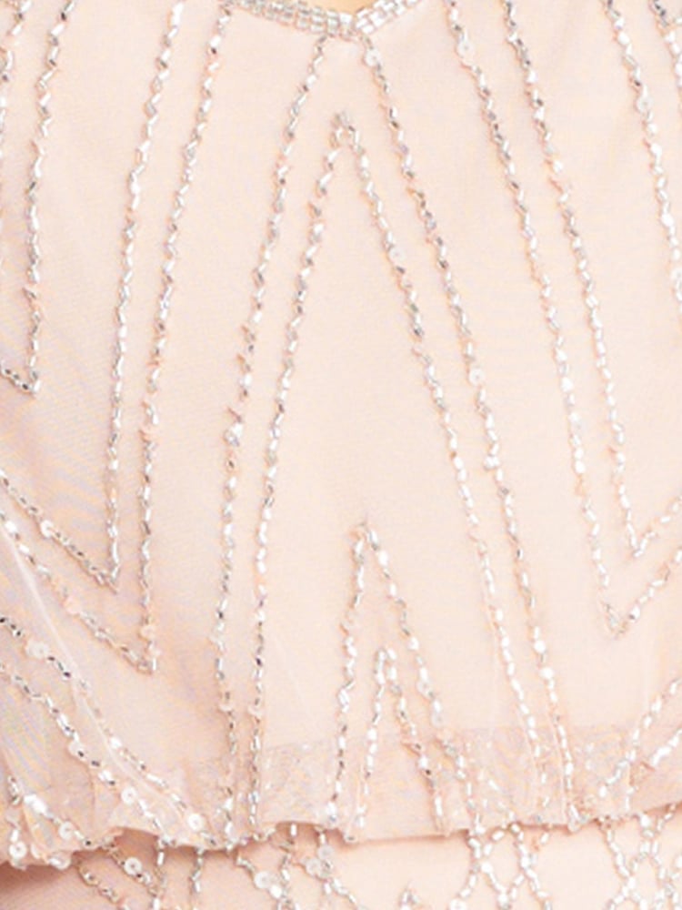 Adrianna Papell Pink Sleeveless Blouson Beaded Gown - Image 5 of 5