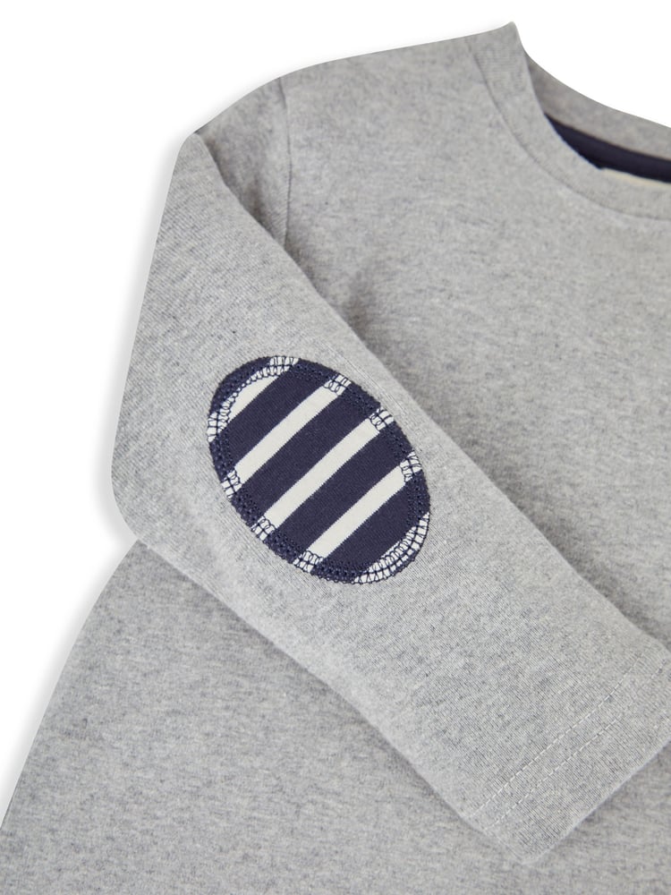JoJo Maman Bébé Navy & Grey 2-Pack Plain Long Sleeved Tops - Image 7 of 7