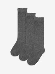Grey Grey 3 Pack Cotton Rich Knee High School Socks - Image 1 of 3