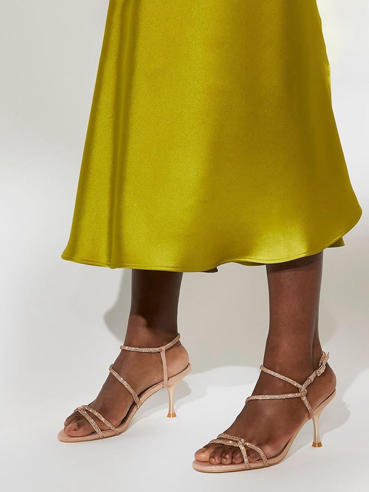 Dune London Gold Wide Fit Majesty's Strappy Sandals - Image 6 of 6