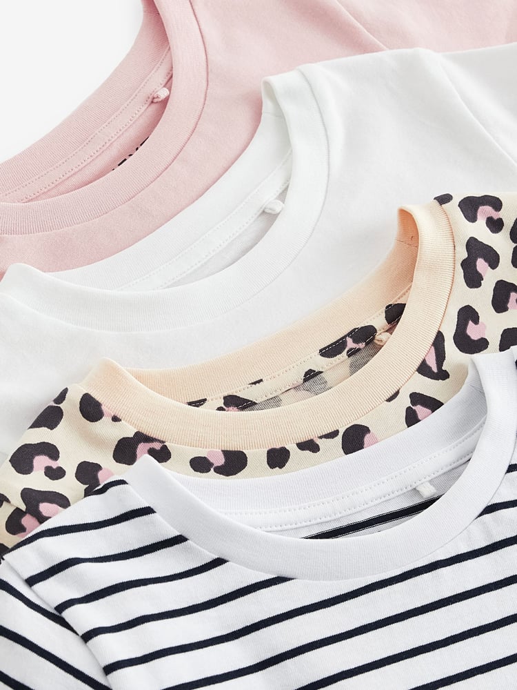 Pink/Stripe/Animal T-Shirts 4 Pack (3-16yrs) - Image 3 of 3