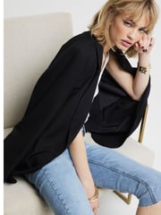 River Island Black Relaxed Fit Roll Sleeve Blazer - Image 3 of 5