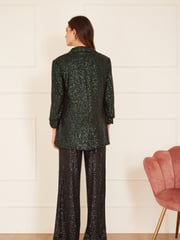 Yumi Green Sequin Blazer With Pockets - Image 2 of 5
