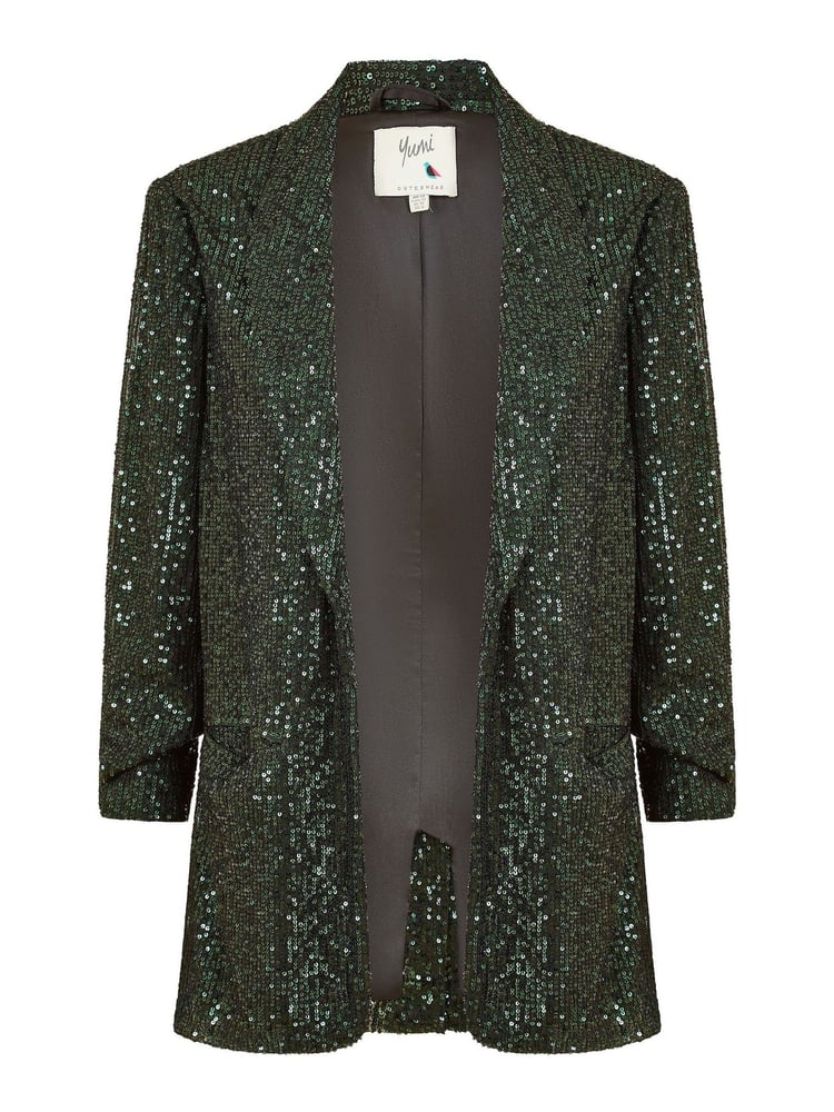 Yumi Green Sequin Blazer With Pockets - Image 5 of 5