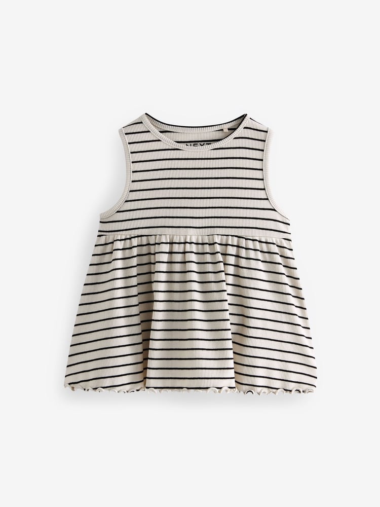 Monochrome Ribbed Vest 4 Pack (3mths-7yrs) - Image 2 of 7