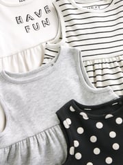 Monochrome Ribbed Vest 4 Pack (3mths-7yrs) - Image 7 of 7