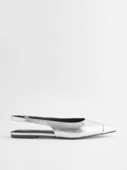 Silver Forever Comfort® Metallic Toe Slingback Shoes - Image 5 of 8