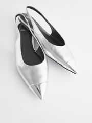 Silver Forever Comfort® Metallic Toe Slingback Shoes - Image 6 of 8