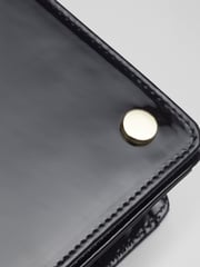 LK Bennett Black Patent Leather Cici Clutch Bag - Image 4 of 6